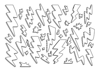 Lightning doodle hand drawn icon design
