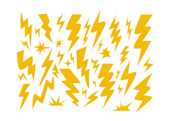 Lightning doodle hand drawn icon design - obrazy, fototapety, plakaty