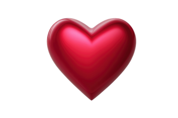 a high quality stock photograph of a single red heart symbol isolated on a white background