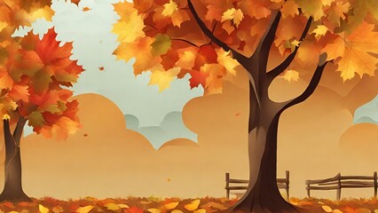 Fototapeta premium autumn tree in autumn