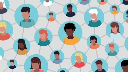 Vektor-Illustration von Menschen in einem sozialen Netzwerk verbunden sind - soziales Netzwerk-Konzept