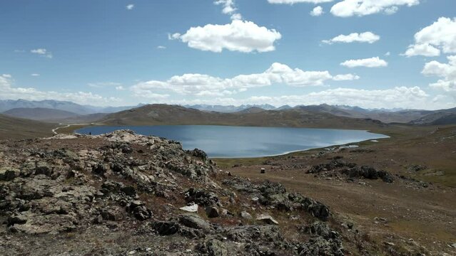 Sheosar Lake is an alpine lake situated at the western end of Deosai National Park, Gilgit-Baltistan, Pakistan. It is located at a height of 4,142 meters. Aerial 4K Pakistan