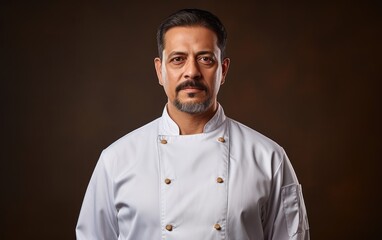 Obraz premium Master Chef in White Uniform - Culinary Expert Portrait