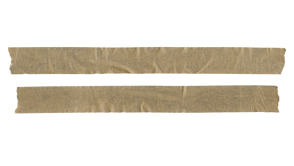 Set of duct tape lines in png format, isolated craft paper stripes of adhesive tape on transparent background