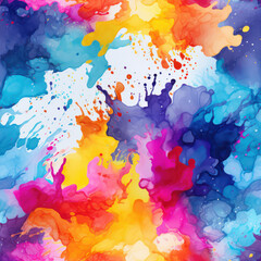 Seamless abstract rainbow splashes pattern background