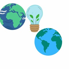 Earth set icon isolated white background. illustration 