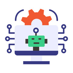 Chip Crafting vector icon design, predictive modeling or adaptive control symbol, artificial intelligence sign deep learning stock illustration, Calibration of Robotic Devices using AI and ML concept