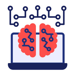 Neurostimulators vector icon design, predictive modeling or adaptive control symbol, artificial intelligence  sign, deep learning stock illustration, Brain�computer interfaces concept