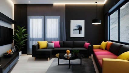 Fototapeta premium interior of modern living room