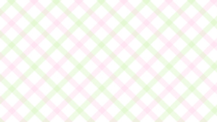 Diagonal pink green and white plaid background	
