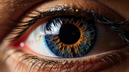perfect blue eye macro in a sterile environment and perfect vision, concept, view precise and straight to the target.