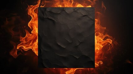 allure of burnt paper on a sleek black backdrop. The mockup template offers a canvas with ample copy space, making it ideal for crafting designs that capture the essence of dramatic beauty