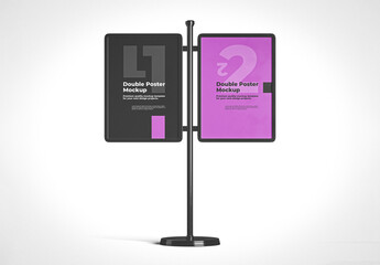 Double Poster Stand Mockup