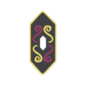 Gawai Shield vector illustration on white background. Sarawak traditional shield