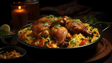 Foto op Plexiglas Kabsa chicken lamb or fish and infused with aromatic © Udayakumar