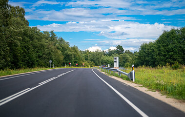 Modern speed camera on the freeway.