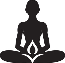 IlluminaZen Yoga Woman Emblem in Vector Serene Spirals Black Logo with Serene Yoga Woman