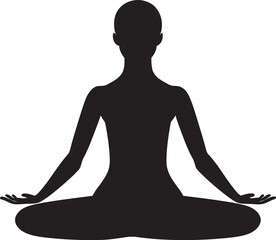 Mindful Muse Vector Yoga Woman Design EmpowerFlow Black Logo with Yoga Woman Silhouette
