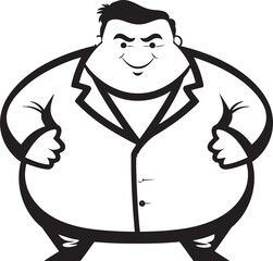 Hefty Harmony Stylish Black Logo for Weight Awareness Obese Oracle Iconic Vector Logo Emphasizing Obesity