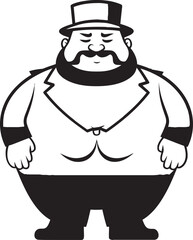 Hefty Harmony Black Icon for Obesity Awareness Obese Oracle Dark Vector Logo of a Plump Figure