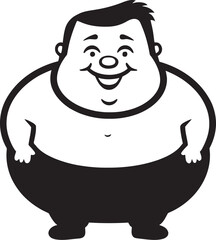Obese Oracle Dark Vector Logo of a Plump Figure Chubby Charm Iconic Logo Design for Weight Awareness