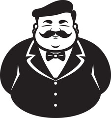 Girth Guru Vector Logo Design for Obesity Advocacy Chonky Champion Iconic Black Logo of a Stout Figure