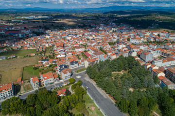 Fototapeta na wymiar aerial view with drone of the town of Xinzo de Limia. Ourense province, Galicia. Spain