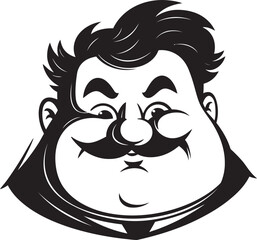 Chonky Champion Iconic Black Logo of a Stout Figure Hefty Harmony Dark Vector Logo for Obesity Awareness