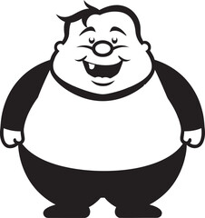 Curvy Crusader Black Icon Illustrating Weight Issues Girth Guru Dark Vector Logo of a Stout Gentleman