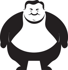 Weighty Wonders Iconic Dark Logo of a Chubby Figure Plump Pride Vector Logo for Obesity Awareness