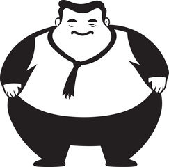 Plump Pride Stylish Vector Logo of a Stout Figure Curvy Crusader Iconic Dark Logo for Plump Awareness