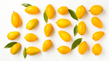 Creative layout made of mango on white background