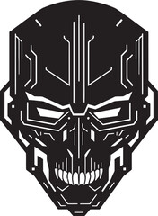 Ghost in the Grid 80s Skull Emblem Techno Tempest Cyberpunk Black Icon