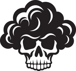 Phantom Plume Cloud Shaped Skull Insignia Shadow Nimbus Black Logo with Cloudy Skull