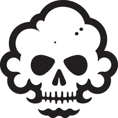 Celestial Cipher Black Skull Cloud Logo Stormy Specter Cloud Shaped Black Skull Insignia