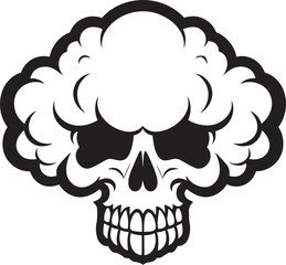 Shadow Nimbus Cloud Shaped Skull Vector Logo Etheric Enigma Black Logo with Cloudy Skull