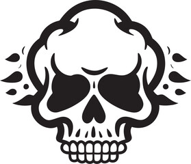 Stormy Specter Black Skull Cloud Logo Dark Nebula Cloud Shaped Skull Insignia