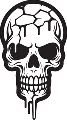 Arctic Apparition Ice Cream Skull Vector Emblem Gelid Grin Skull Cone Logo in Black