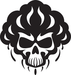 Celestial Cipher Vector Skull in Cloud Icon Stormy Specter Black Skull Cloud Logo