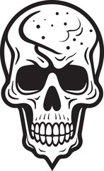 Frozen Fusion Ice Cream Shaped Skull Vector Gelid Grin Black Skull Cone Logo Design