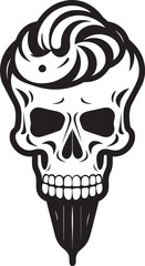Dark Delight Ice Cream Cone Shaped Skull in black Cone Shaped Skull Vector Emblem