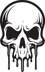 Dystopian Drip Melting Slime Skull Icon Eerie Emanation Black Logo with Skull Slime