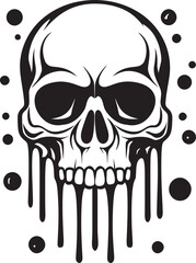 Sinister Seepage Melting Skull Slime Emblem Viscous Vanquish Black Slime Logo Vector