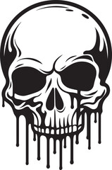 Gooey Grin Melting Skull Slime Vector Emblem Cryptic Creep Black Logo with Slime Skull Drip