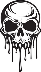 Liquefied Legacy Melting Slime Skull Icon Shadowy Slop Black Slime Logo with Skull