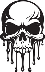 Viscous Vanquish Melting Skull Slime Emblem Ebon Exudate Black Logo with Slime Skull Drip