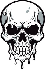 Obsidian Ooze Vector Slime with Melting Skull Dystopian Drip Melting Slime Skull Emblem