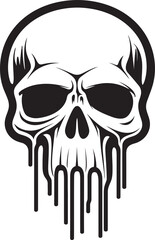 Ebon Exudate Black Logo Design with Slime Skull Ooze Odyssey Melting Skull in Slime Emblem