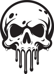 Inky Infiltrator Vector Skull with Black Slime Liquefied Legacy Slime Dripping Skull Icon