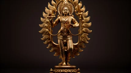 Tuinposter Hindu god brass Statue in various poses, generative AI © Udayakumar